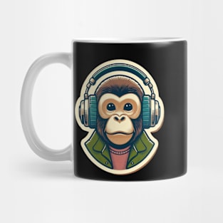 headphones chimp Mug